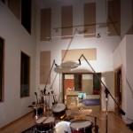 Drum kit in Landslide music recording studios Asheville, North Carolina.